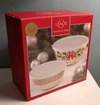 Nib Lenox Home For The Holidays Metal Bowls W/plastic Lids Set Of 2 Christmas. Fixed Price $13.00.
