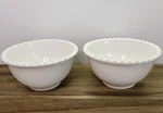 2 Vintage Italian Ceramiche Noi Bowls White Beaded Pearl Rim Cereal Soup Dishes. Fixed Price $19.95.