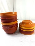 Set Of Tupperware Seal & Serve Bowl 8 Lids Harvest Colors Nesting 1436-16 Frsh. Fixed Price $37.99.