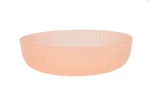 Set Of Mainstays Plastic 42OZ Dinner Bowls, Round Swirl Translucent Pink. Fixed Price $13.95.