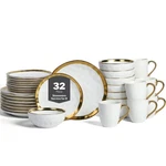 Florian Modern Porcelain Set, 32-PIECE Dishes For 8, White. Fixed Price $368.79.