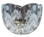 Vtg Mikasa Crystal 7.5" Clear Serving Bowl SN106 Christmas Trees Beautiful Heavy. Fixed Price $15.95.