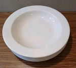 4 Crestware Bowls Restaurant 12" White Rimmed. Fixed Price $59.99.