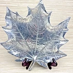 Martha Stewart Silver Leaf Cast Aluminum Park Leaves Collection 12X12" Bowl Dish. Fixed Price $32.00.