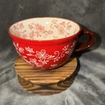 Temptations Floral Lace Soup Cereal Handled Bowl Red 24 Ounce PPP-SQ-932311 Euc. Fixed Price $20.99.