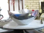 9" Nambe Tri Corner Bowl #527 Mid Century Modern Style Silver Metal Alloy Qt. Fixed Price $13.12.