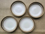 Royal Cauldon H8426 Set Of Berry Dessert Bowls Gold Greek Key Flowers. Fixed Price $34.95.