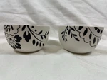 Martha Stewart Hudson Black Soup/cereal Bowl 5 3/8" Stencil Flowers Set Of 2. Fixed Price $40.00.