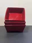 Home & Garden Party Stoneware Burgundy Square Bowls Set Of 3 5X5 Country. Fixed Price $24.99.