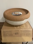 New $200 Emile Henry Ceramic Large Storage Bowl + Cork Lid. Clay. Made In France. Fixed Price $119.00.