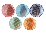 Selamica Bowls Assorted Color 6" Round Set Of 5 Vibrant Patterns. Fixed Price $48.85.