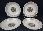Vtg Chantilly IT-S284 Sebring Pottery Soup Bowls 7.5" Scallop Rim 22K Gold. Fixed Price $24.00.