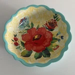 Pioneer Woman Delaney 8.75 Melamine Floral Teal Dinner Bowl New. Fixed Price $12.99.
