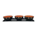 Nos Candy Corn Halloween Set Orange Black Dennis East 3 Bowls & 1 Tray. Fixed Price $17.49.