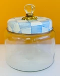 Mackenzie-childs 89247-2440 Hand Painted Sky Check Medium Kitchen Canister. New!. Fixed Price $89.99.