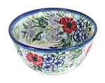 Blue Rose Polish Pottery Summer Garden Dessert Bowl. Fixed Price $52.50.