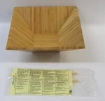 Pampered Chef Bamboo Medium Square Serving Bowl #2249 + 2571 Tongs. Fixed Price $17.99.