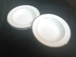 Wedgwood Rim Soup Bowl Carlyn W4302 8 Inch Diameter Bone China. Fixed Price $25.00.