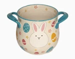 Temptations Egg Hunt Bunny Rabbit Crock Bowl Easter Double Handle Large 487815. Fixed Price $42.99.