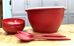 Tupperware Maxi Salad 42 Set-bowls-dippers-serve Spoons-color Choices-new. Fixed Price $49.99.