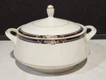 Mikasa Florisse Black L2841 Fine China 7" Round Covered Vegetable Bowl With Lid. Fixed Price $37.50.