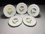 Vietri Italy Hand Painted Fiori Belli Salad Plates Set 5 Tulip Garden Stunning. Fixed Price $149.99.