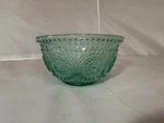 Pioneer Woman Teal Green Glass Clear Berry Bowl 13 Oz Adeline Design 5". Fixed Price $28.00.