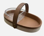 Ralph Lauren Home Brown Garrett Brass Double Bowl Canvas Leather Nut Server. Fixed Price $103.58.