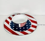 Golden Rabbit Enamelware Stars & Stripes Platter Dip Bowl Americana New. Fixed Price $36.95.