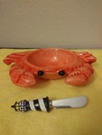 "boston Warehouse" Dip Bowl & Spread Set "crab Decor". Fixed Price $36.00.
