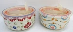 Signature Stonewear Gypsy Bowls With Plastic Vented Lids, Set Of 2.. Fixed Price $23.99.