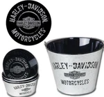 Harley-davidson Metal Beverage Bucket & Set Of 4 Snack Tins. Fixed Price $25.95.