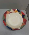 Vintage 13-1/2 Artimino Ciao Harlequin Pasta Serving Bowl Hand Painted Italy Ec. Fixed Price $49.99.