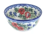Blue Rose Polish Pottery Cherry Red Bouquet Cereal/soup Bowl. Fixed Price $62.50.