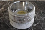 Genuine Marble Dog's Bistro Stainless Steel Pet Bowl - Natural/champagne. Fixed Price $79.99.