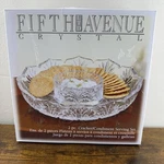 Fifth Avenue Crystal Portico 2PC Cracker & Condiment Serving Set New Box. Fixed Price $29.99.