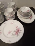 Harmony House Fine China Dogwood Dinner Set Japan Pink Floral Plate Cup Bowl. Fixed Price $280.00.