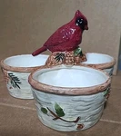 Knollwood Sonoma 3 Section Divided Candy Nut Snack Dish W/ Cardinal Bird Nice!. Fixed Price $25.00.