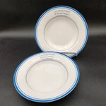 Set Of Rimmed Soup Bowls American Atelier French Bistro 5182 Blue White. Fixed Price $33.00.