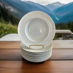 Crate & Barrel Epoch Blue Line 9.25" Rim Soup Bowl By Kathleen Wills - Japan. Fixed Price $63.69.