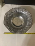 Vtg Nwt Big 12" Lenox Grape Weave Salad Bowl Heavy Silver Tone Large Metal. Fixed Price $15.50.