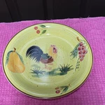 Painted Rooster Fruit Ceramic Round Bowl Yellow. Fixed Price $7.65.