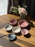 Handmade Ceramic Bowl Set Pottery Dishes Pink Neutral Glaze 6PCS Decor. Fixed Price $49.99.