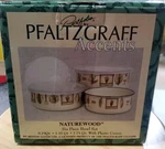 Vtg Pfaltzgraff Naturewood Enamel Nesting Bowls Set 3 Lids Reston Lloyd Nib 1999. Fixed Price $54.69.