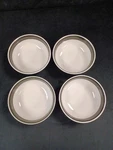 Gibson Home Cereal/soup Set Of 4 Black Ring Dinner Breakfast Modern. Fixed Price $12.00.