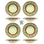 Pier Imports Umbrina 9-3/8" Pasta Soup 10OZ Bowl Set 4 Italy Gold Green Mint. Fixed Price $49.95.