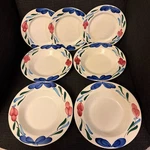 Set Of Pier 1 Imports PER7 Ceramica Quadrifoglio Italy 4 Soup Bowls & 3 Salad. Fixed Price $40.00.