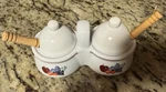 Vtg. Houston Harvest Ceramic Jam & Jelly Server Set W/spoons. Fixed Price $12.99.