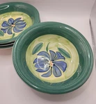 Emerald Collection Ceramic Bowls 4 Set Green Blue Yellow Floral Glossy. Fixed Price $22.00.