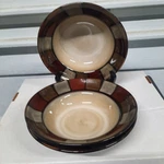 Set Of 3 Pfaltzgraff Stoneware Taos Pattern Salad Or Serving Bowls 8.5. Fixed Price $20.00.